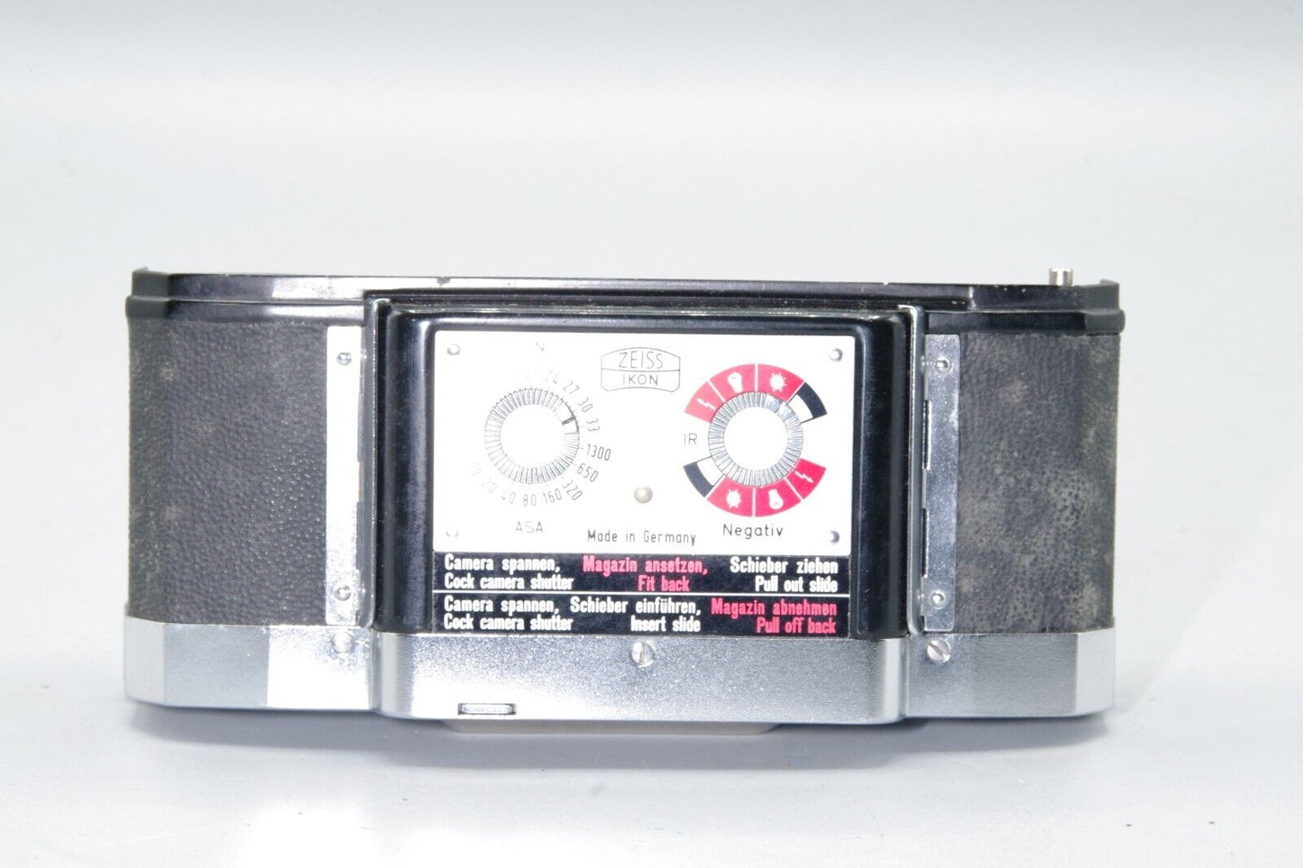 Zeiss Ikon Contaflex 35mm Interchangeable Magazine Back – Chrome Finish with Dark Slide – Rare Accessory