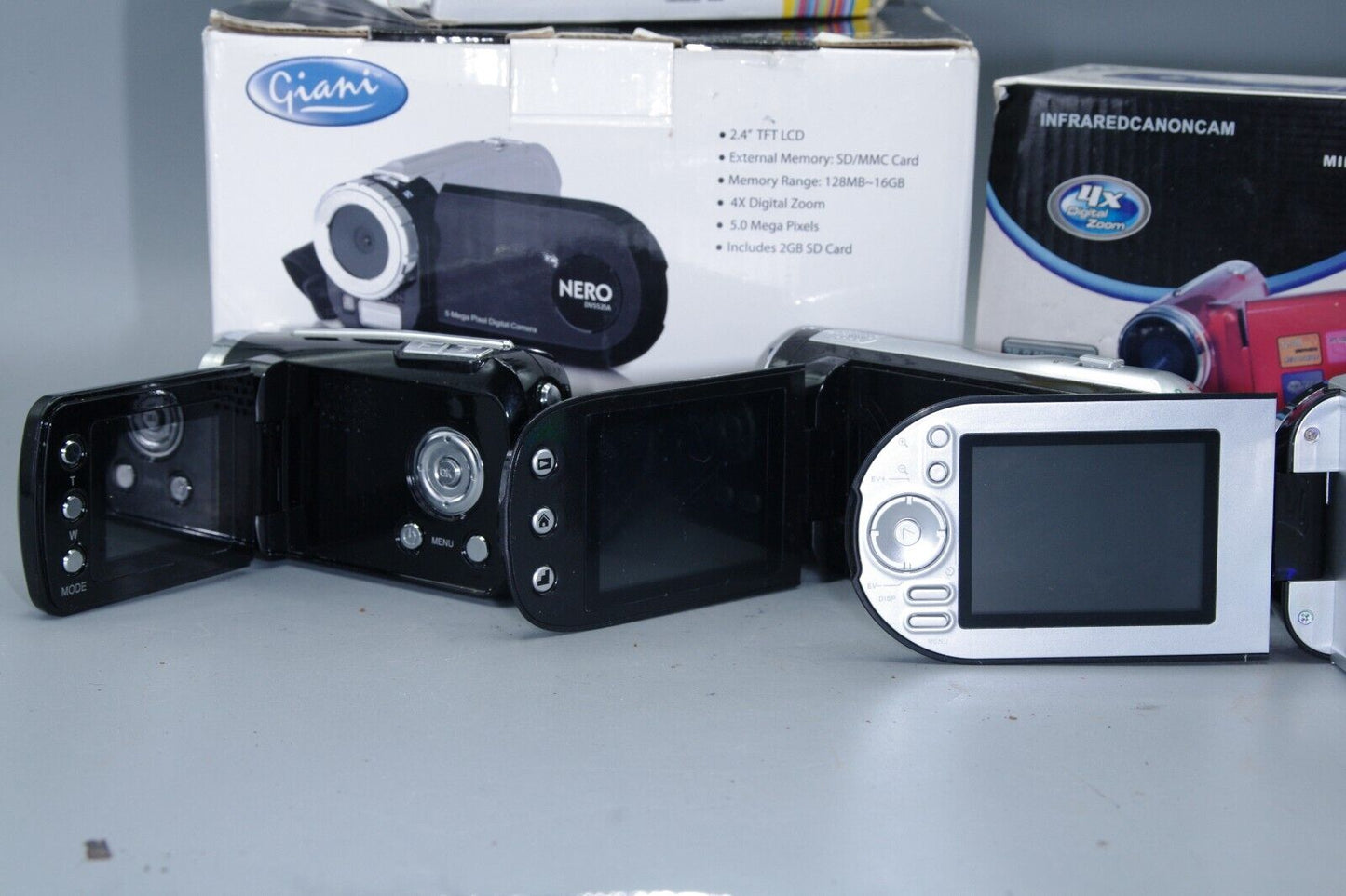 Three boxed SD/HDD Camcorders