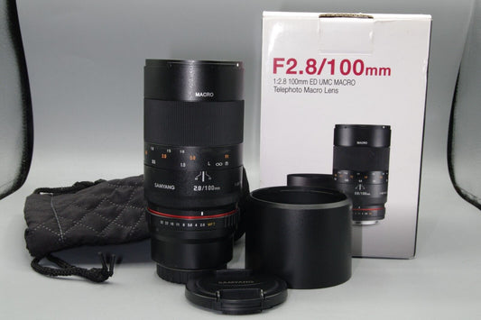 Samyang 100mm f/2.8 ED UMC Macro Lens – Manual Focus – M4/3 MFT – Mint