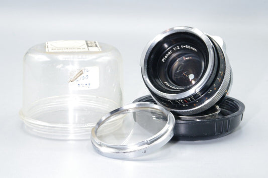 Black Carl Zeiss Planar 50mm F/2 Prime Lens - Contarex Mount - Excellent
