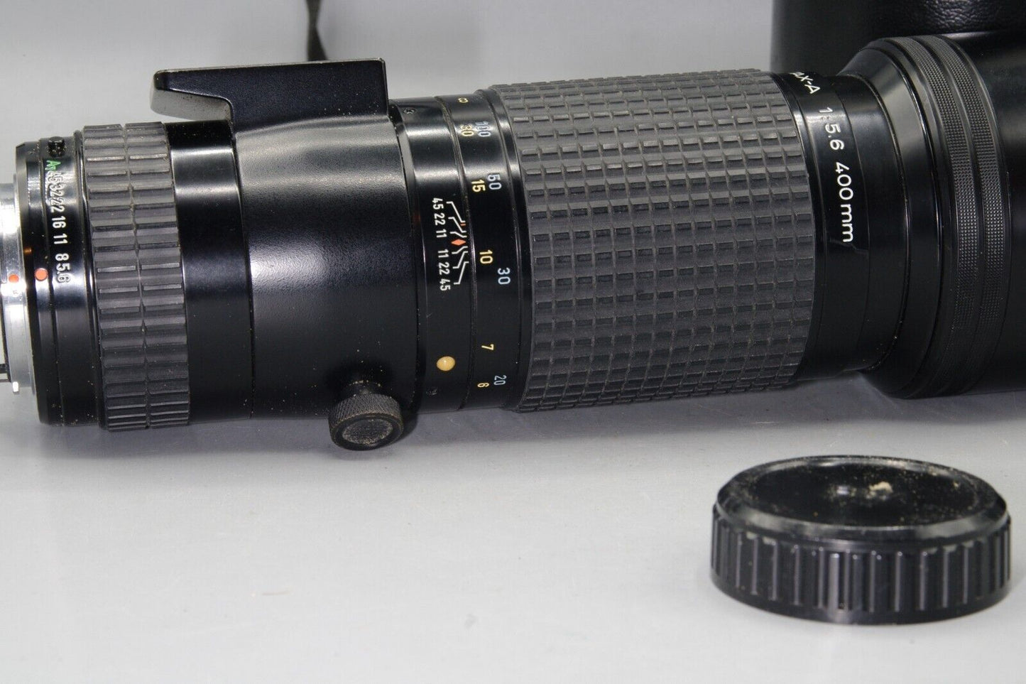 Pentax 400mm F/5.6 K Mount Lens with caps and case