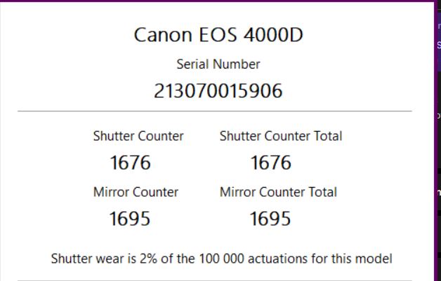 Canon EOS 4000D DSLR 18MP Camera – Low Shutter Count 1676, Excellent