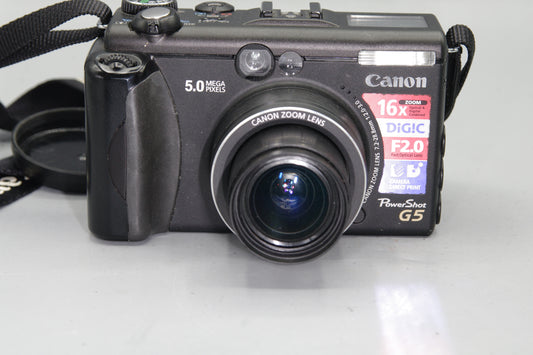 Canon Powershot G5 5MP Digital Camera - F/2 Lens, Battery Included, Excellent