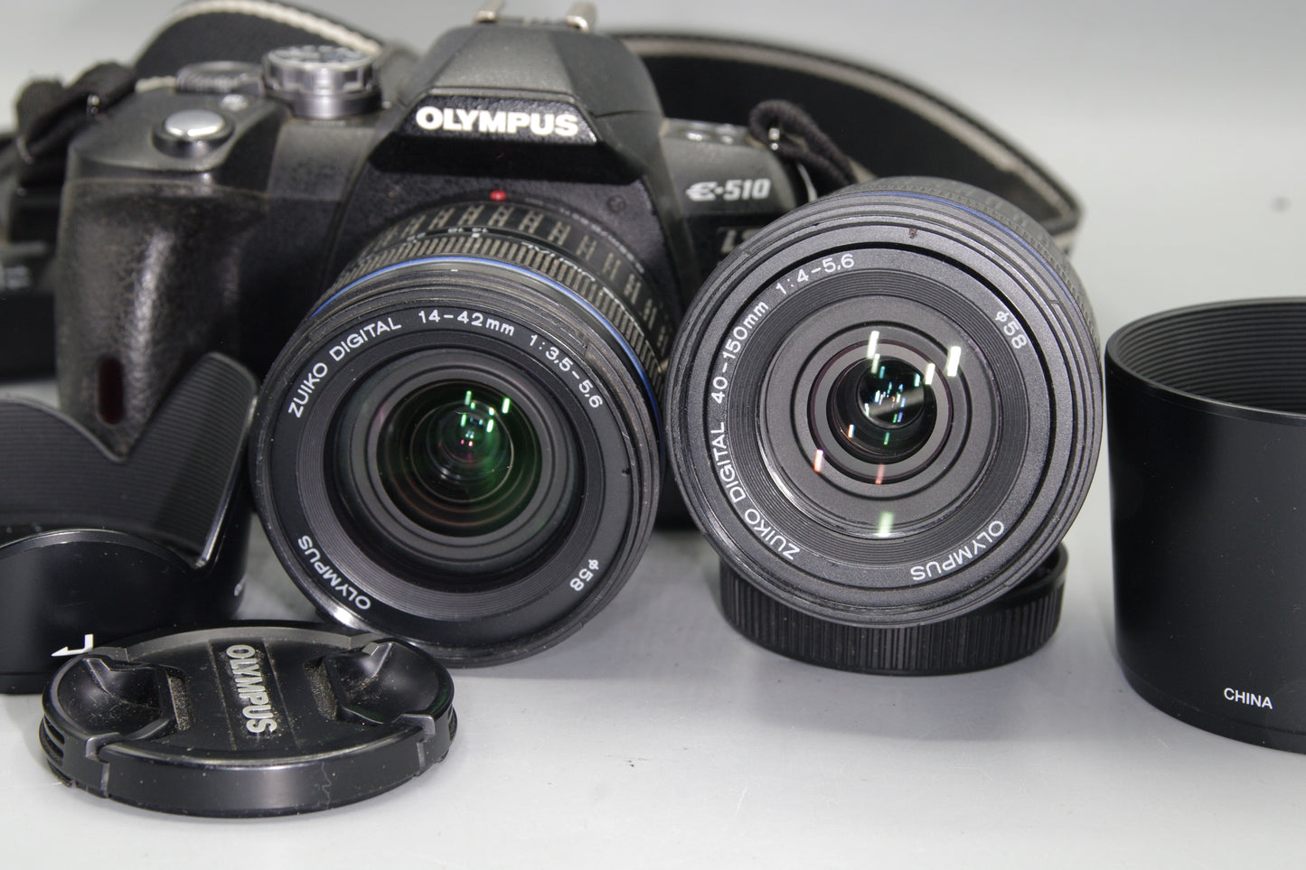 Boxed Olympus E-510 10MP 4/3 DSLR with 14-42mm and 40-150mm Lenses