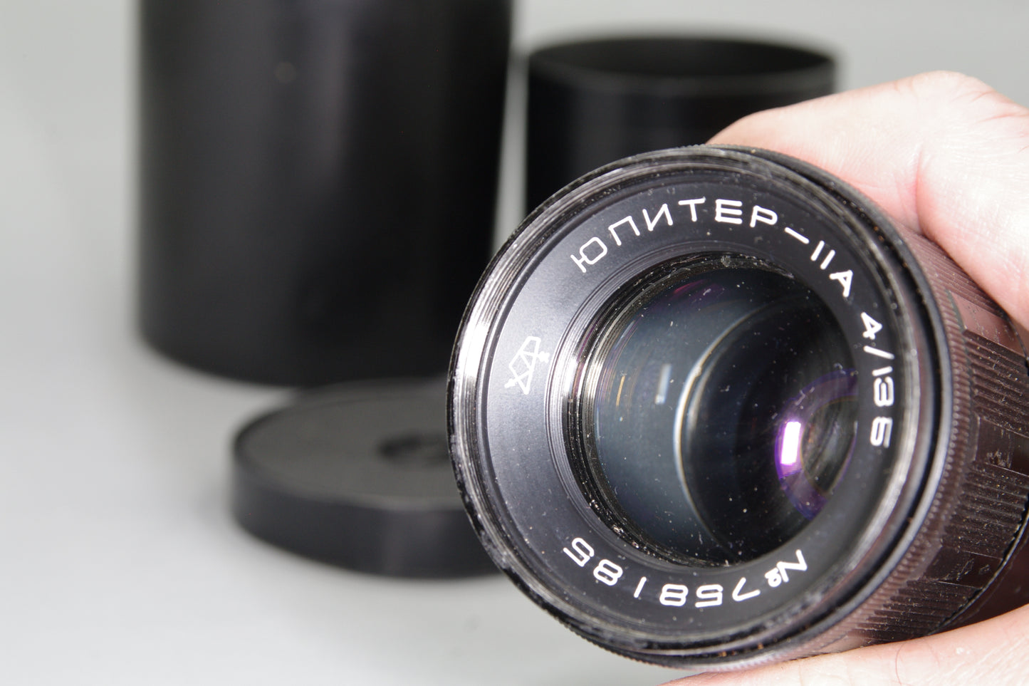 Jupiter-11a 135mm F/4 Lens - M42 Mount Excellent includes case, hood and caps