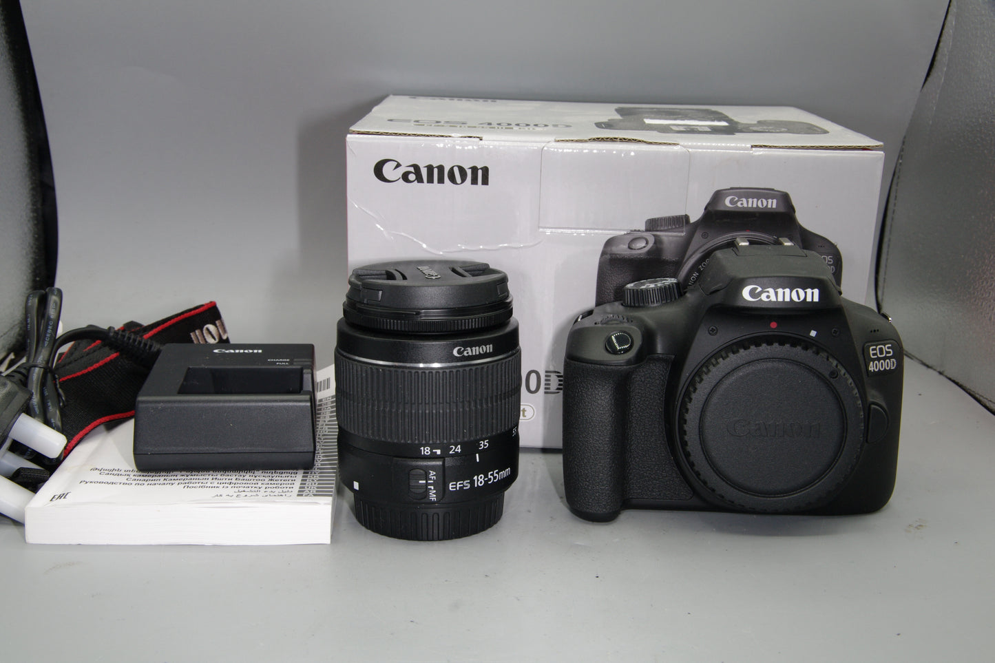 Canon EOS 4000D DSLR 18MP Kit w/ 18-55mm Lens Boxed Unused Shutter Count Zero