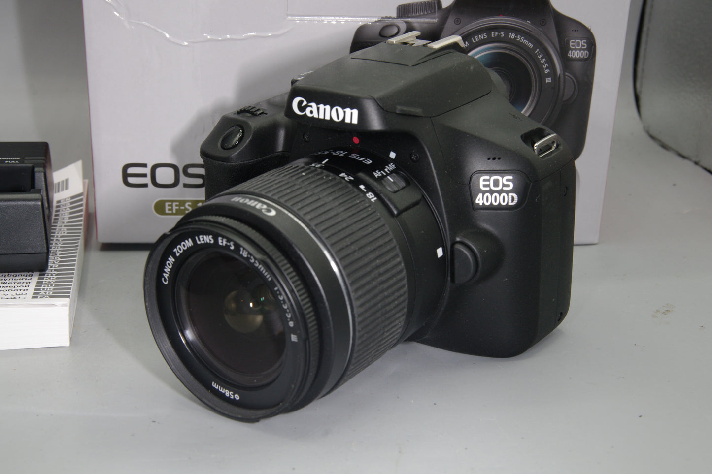 Canon EOS 4000D DSLR 18MP Kit w/ 18-55mm Lens Boxed Unused Shutter Count Zero