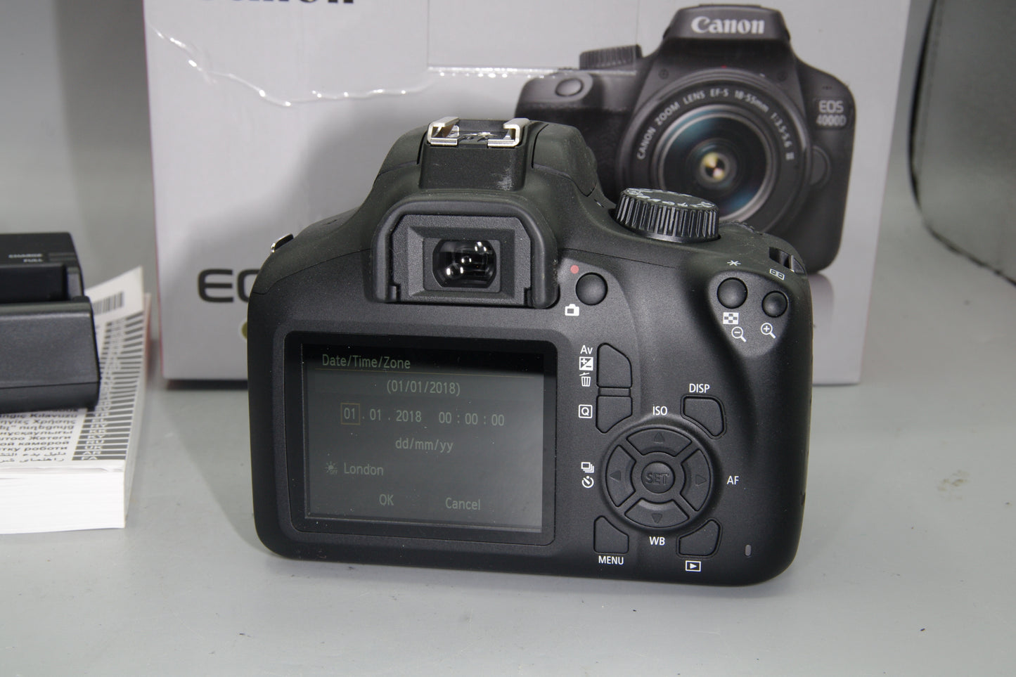 Canon EOS 4000D DSLR 18MP Kit w/ 18-55mm Lens Boxed Unused Shutter Count Zero