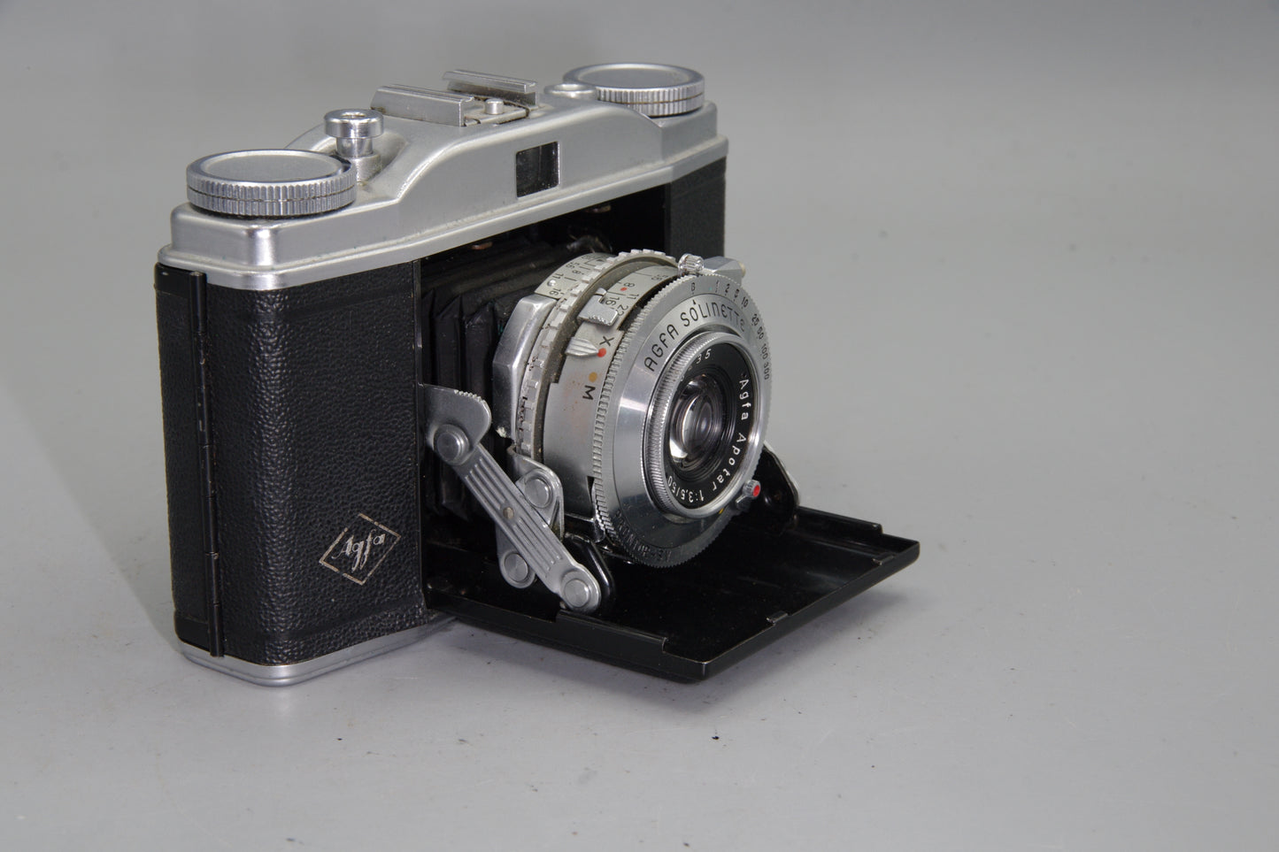 Agfa Solinette II 35mm Folding Camera Apotar Lens Stiff Focus