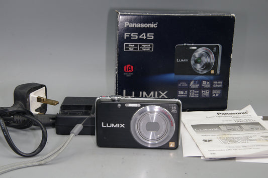 Panasonic Lumix DMC-FS45 16MP Digital Camera – Boxed, Leica Lens, Tested