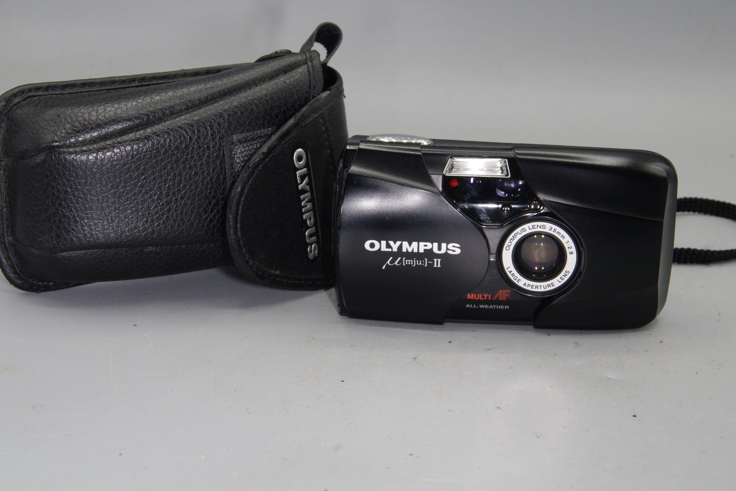 Olympus MJU II Ultra Compact 35mm Camera with 35mm F/2.8 Lens and case - Exc