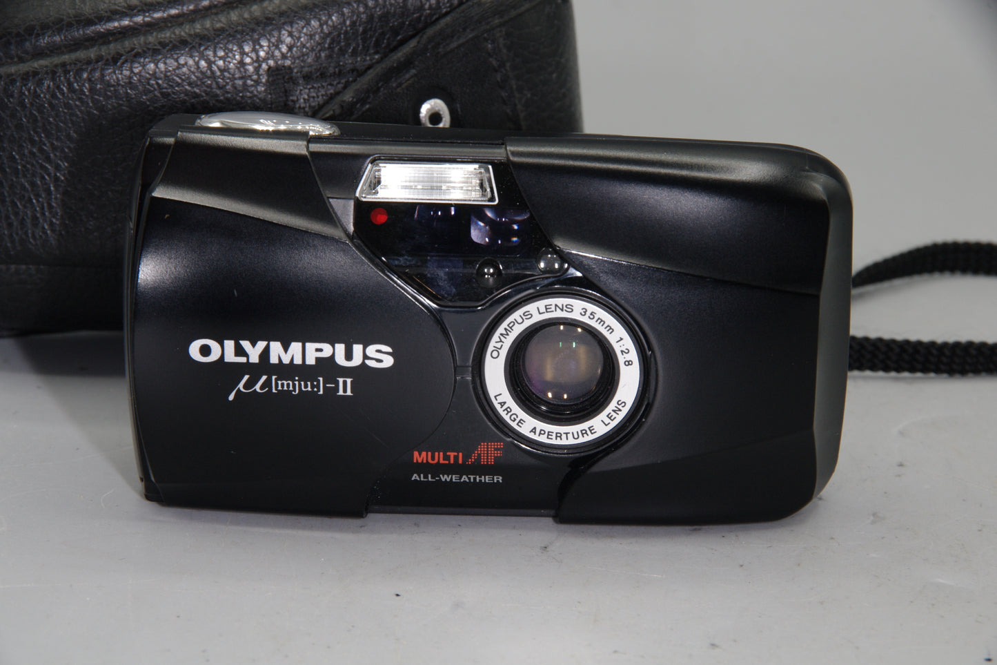 Olympus MJU II Ultra Compact 35mm Camera with 35mm F/2.8 Lens and case - Exc
