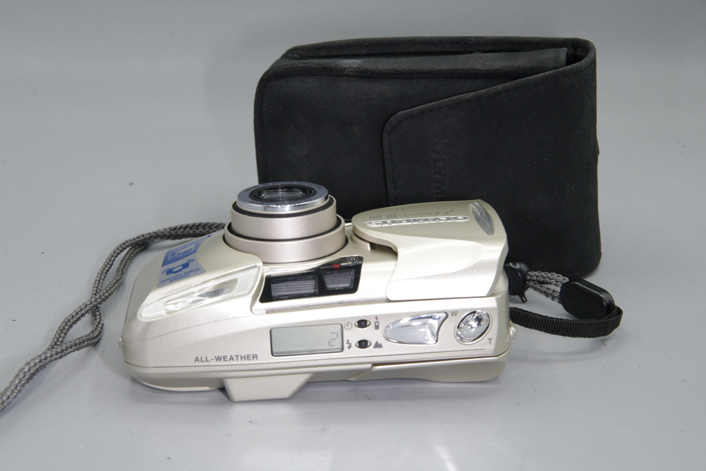 Olympus MJU III Zoom 80 35mm Film Camera with Case – Compact All Weather