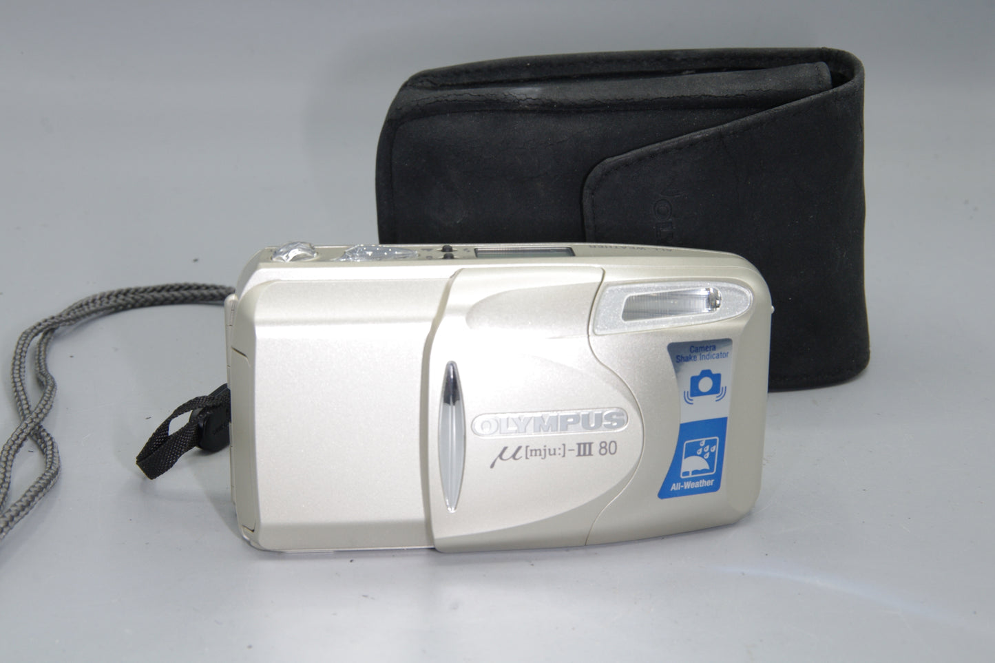 Olympus MJU III Zoom 80 35mm Film Camera with Case – Compact All Weather