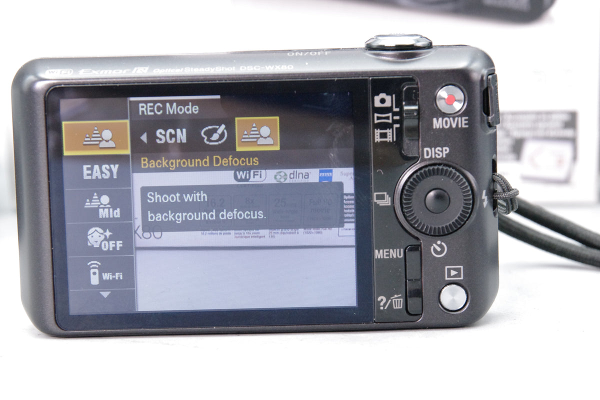 Sony Cyber-shot DSC-WX80 16.2MP Digital Camera Black Boxed Charger Case Tested