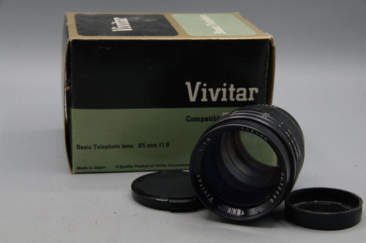 Vivitar 85mm F/1.8 Lens – T2 Mount – Excellent – Vintage  Boxed