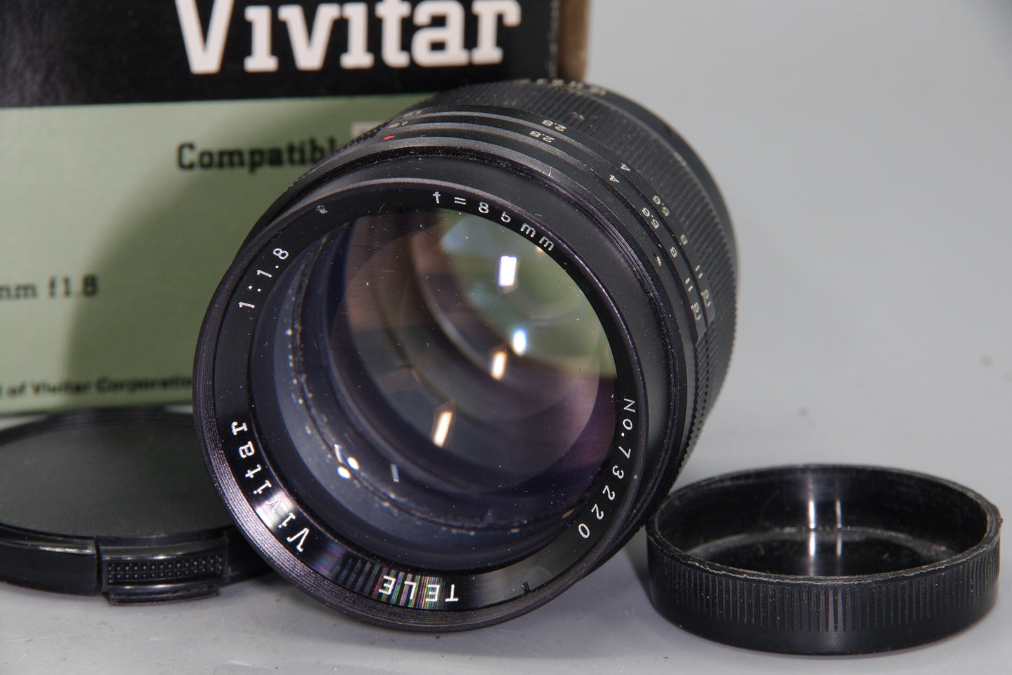 Vivitar 85mm F/1.8 Lens – T2 Mount – Excellent – Vintage Boxed