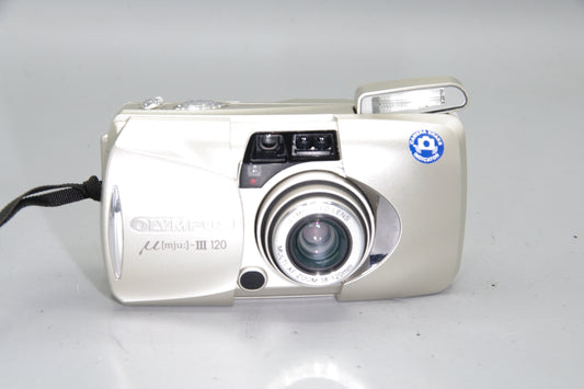 Olympus MJU III Zoom 120 35mm Film Camera – Compact All Weather - Excellent