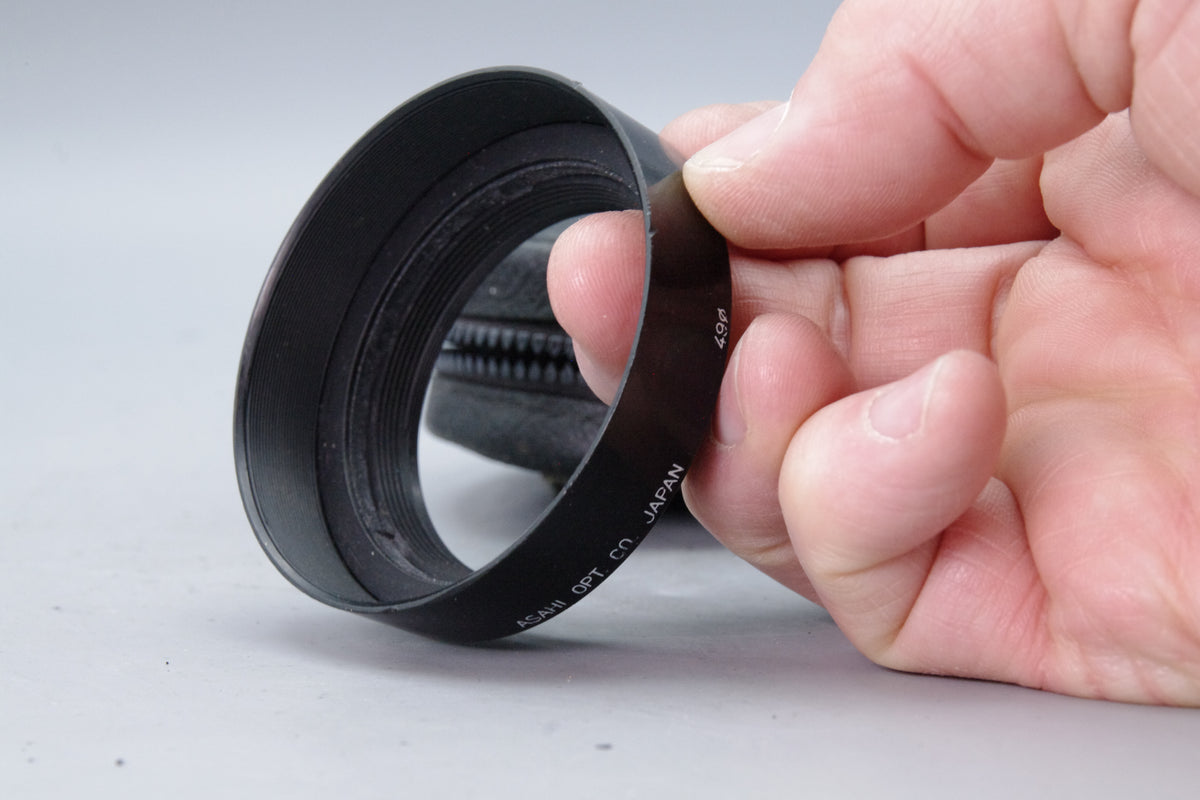 Asahi Pentax Takumar Metal Lens Hood 49mm 50mm f1.4 55mm f1.8 Case
