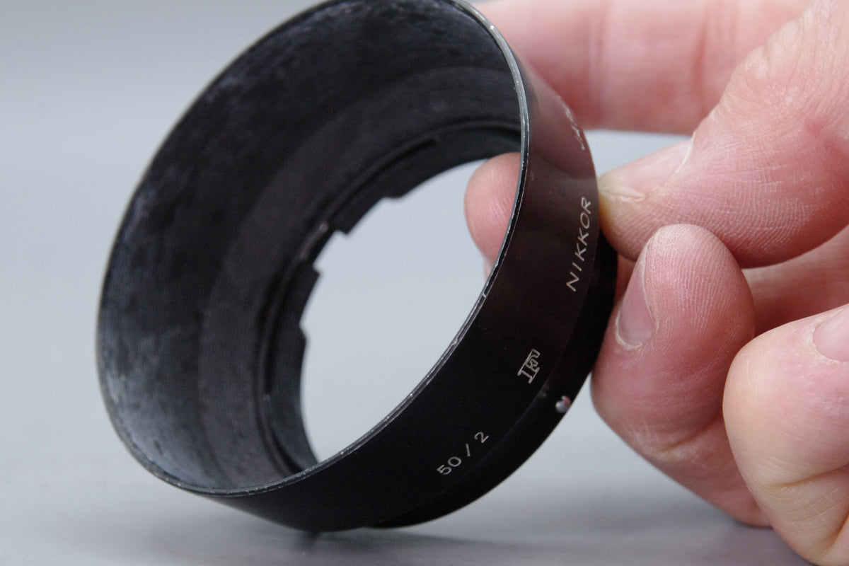 Nikon Vintage Metal Snap-On Lens Hood 50mm f2 NIKKOR F Japan Tested