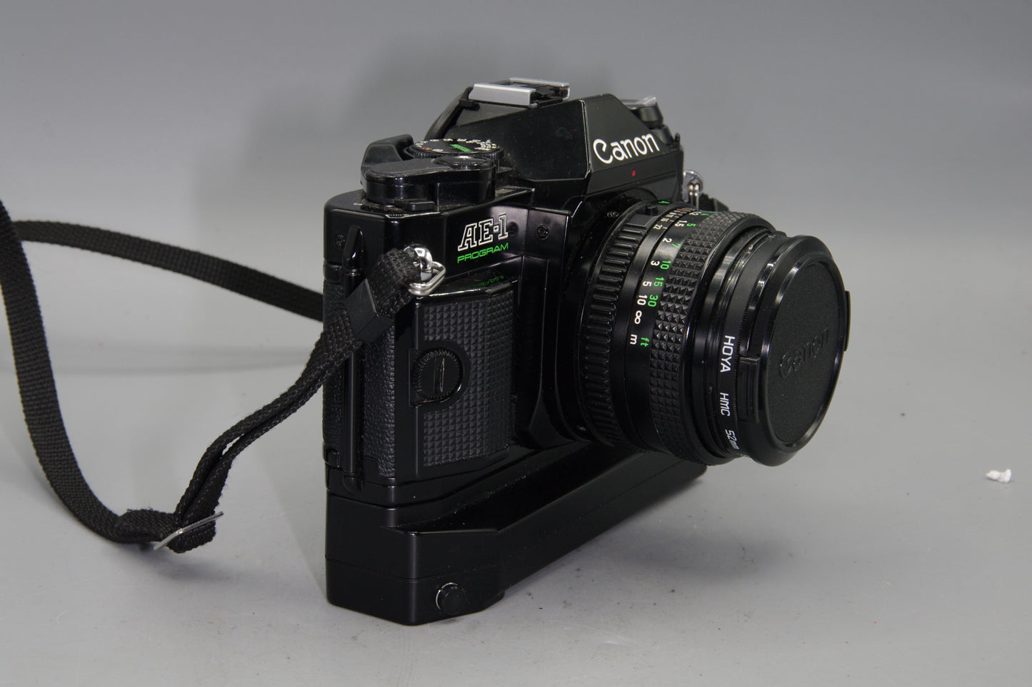 Canon AE-1 Program + FD 50mm f/1.8 Lens  Black with Winder - Excellent