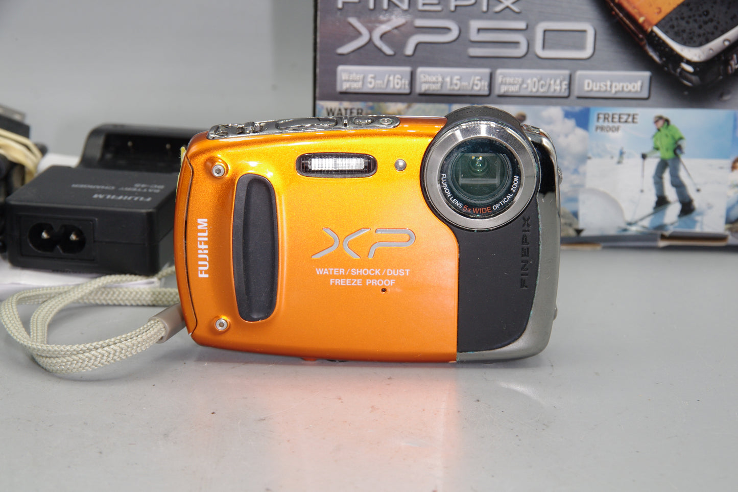 Fujifilm FinePix XP50 Waterproof Compact Camera 14MP 5x Zoom HD Video Orange