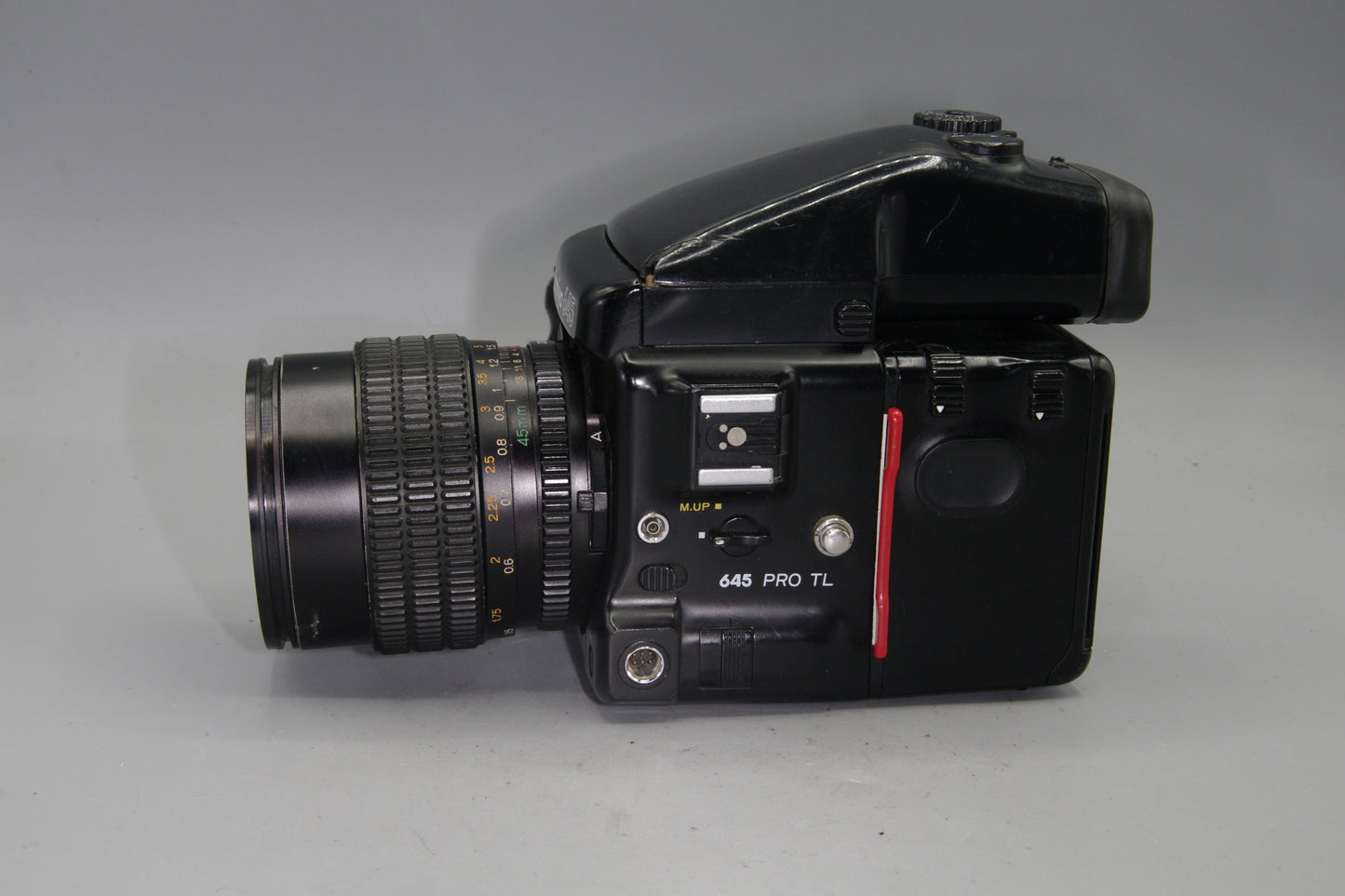 Mamiya 645 Pro TL with 45mm F/2.8 Lens, Winder, Prism and 120 Back