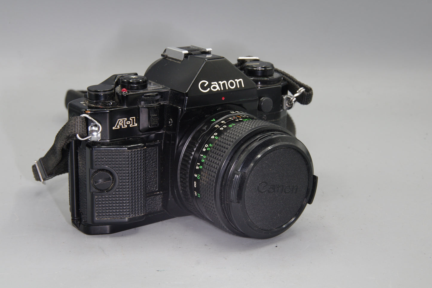 Canon A-1 35mm SLR Camera with FD 28mm f/2.8 Lens Tested & Working