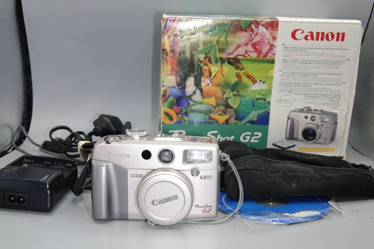 Canon PowerShot G2 4MP Digital Camera Boxed + Charger + Case