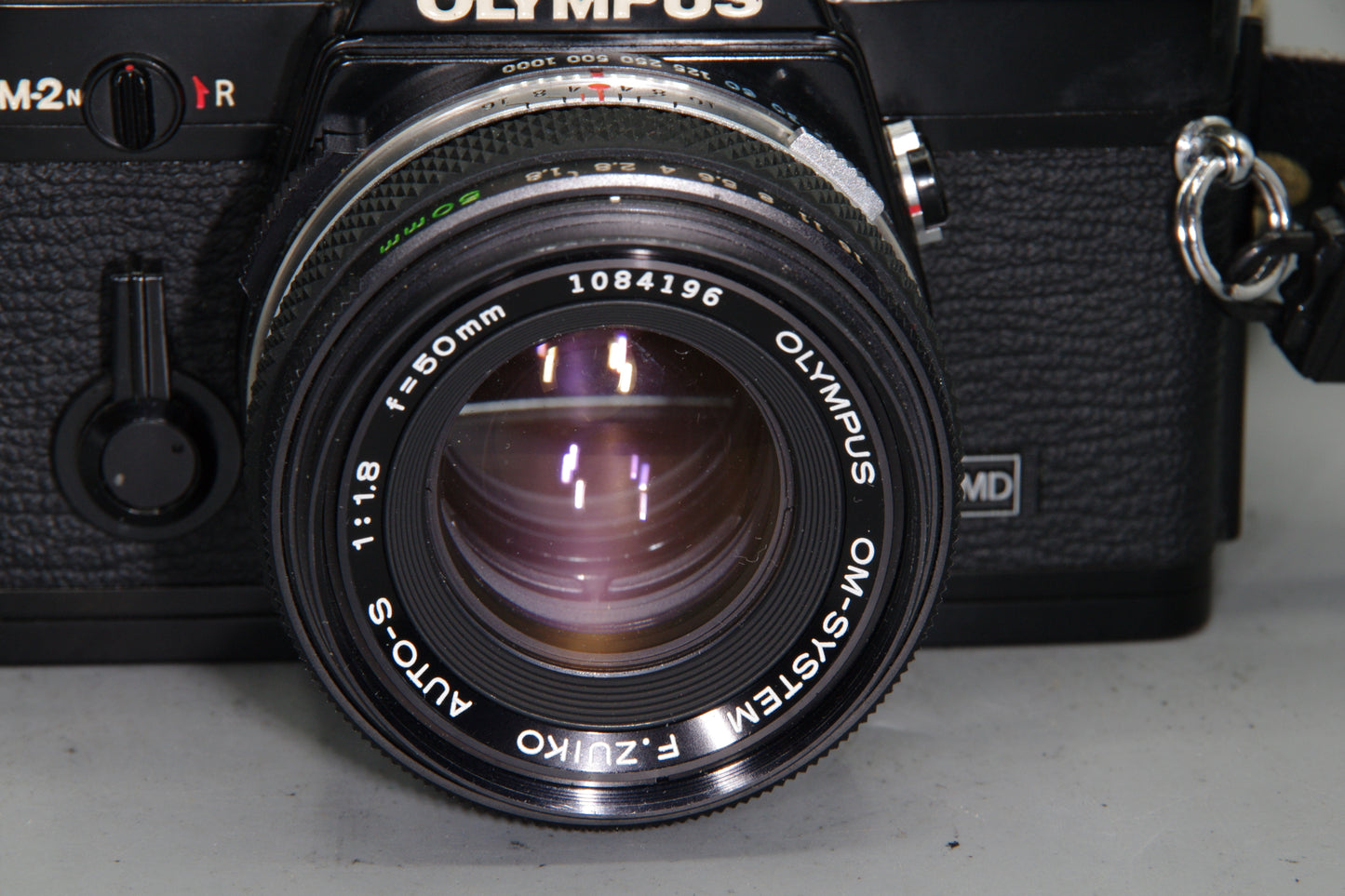 Olympus OM-2N Black 35mm SLR + Zuiko 50mm f/1.8 Lens – Tested & New Batteries