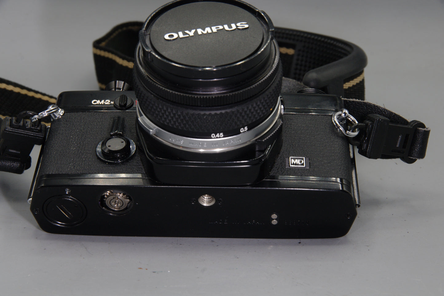 Olympus OM-2N Black 35mm SLR + Zuiko 50mm f/1.8 Lens – Tested & New Batteries