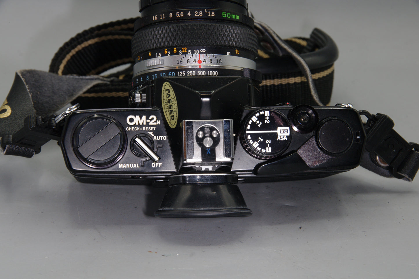Olympus OM-2N Black 35mm SLR + Zuiko 50mm f/1.8 Lens – Tested & New Batteries
