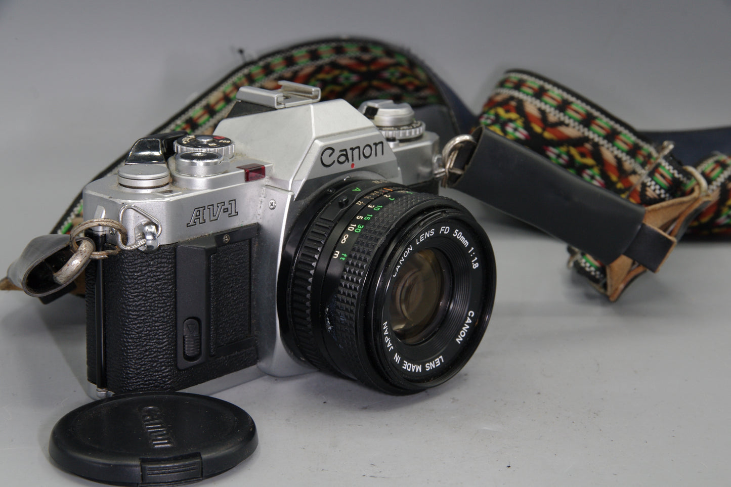 Canon AV-1 + FD 50mm f/1.8 Lens – Excellent Tested 35mm Film SLR + New Batteries