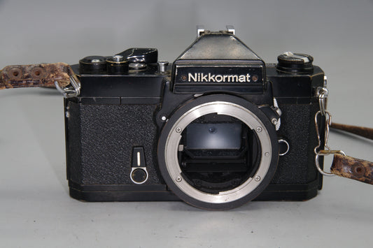 Nikon Nikkormat FT2 35mm SLR Film Black Camera Body - Tested - Battery included
