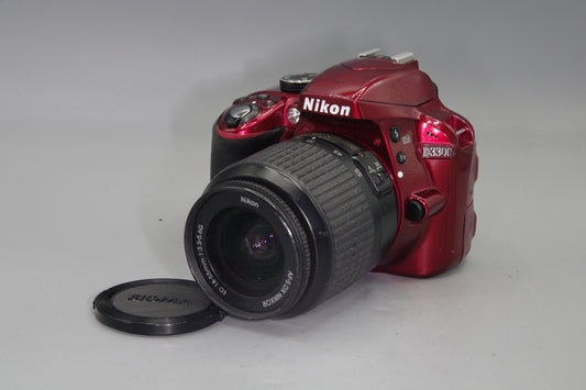 Red Nikon D3300 DSLR 24.2MP + 18-55mm VR Lens  –  S/C 26956