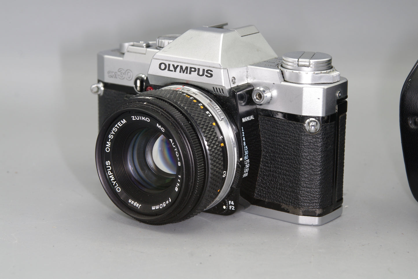 Olympus OM30 35mm SLR Camera with 50mm Lens and Case + New Batteries