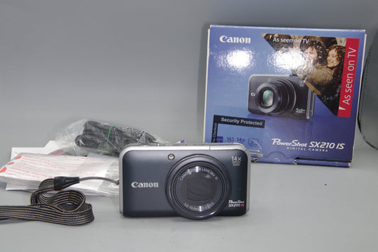 Canon PowerShot SX210 IS 14MP Compact Camera 14x Zoom HD - Boxed
