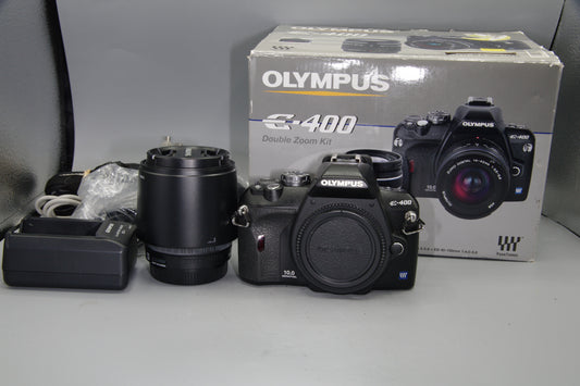Olympus E-400 10MP DSLR + 45-140mm Lens – Four Thirds – Boxed Low S/C 4618