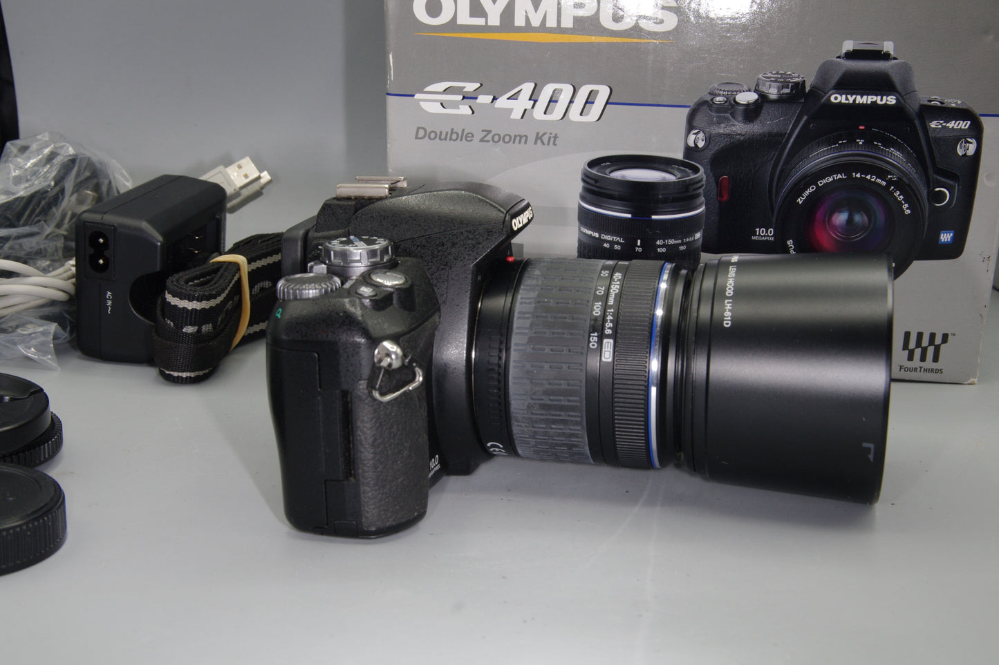 Olympus E-400 10MP DSLR + 45-140mm Lens – Four Thirds – Boxed Low S/C 4618