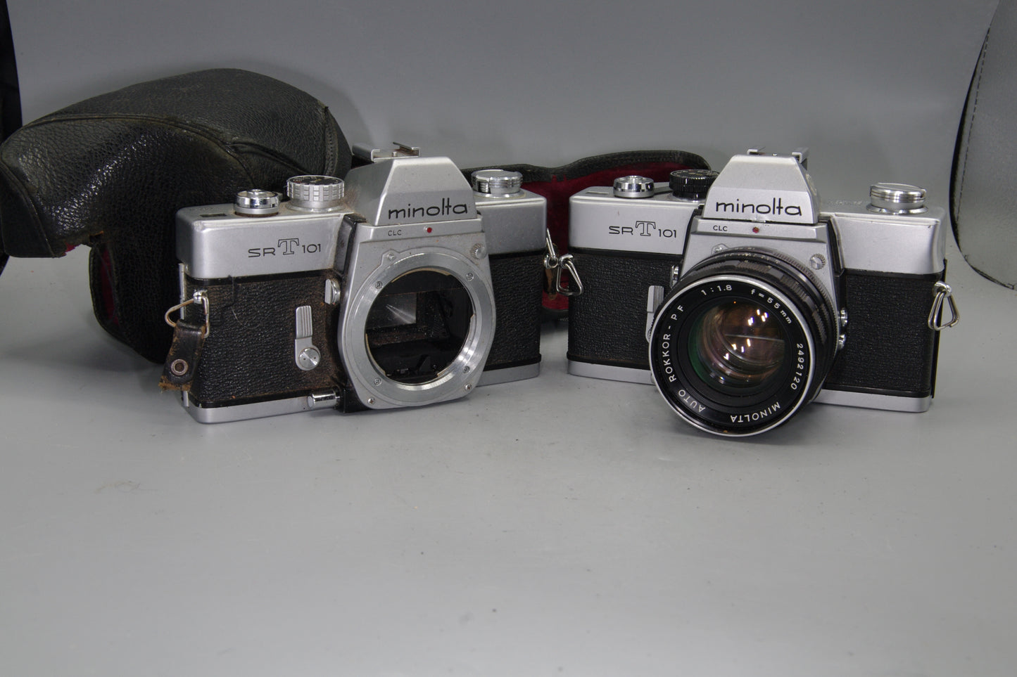 Minolta SR-T 101 35mm SLR + Rokkor 55mm F/1.8 lens and Spares Body