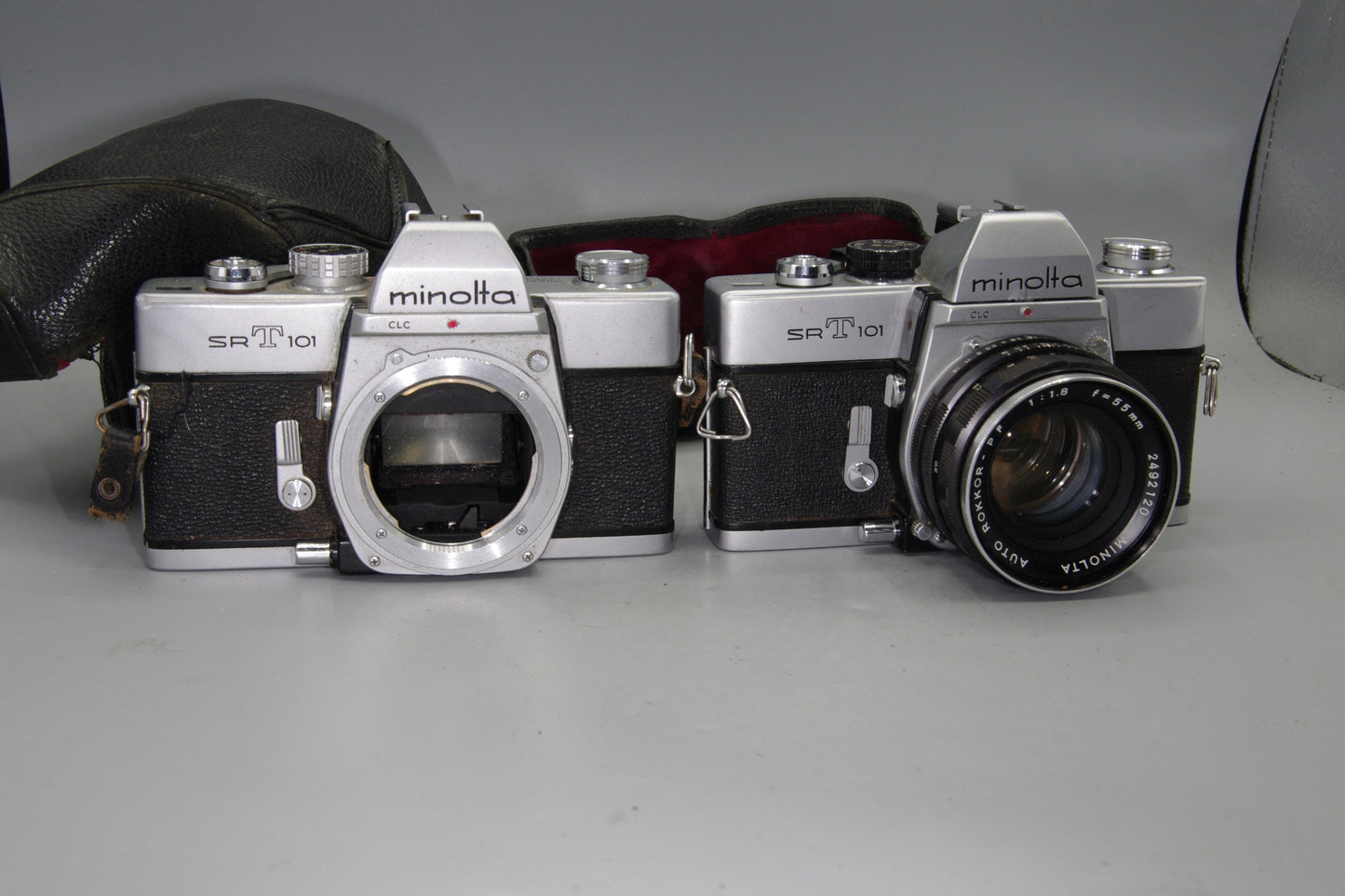 Minolta SR-T 101 35mm SLR + Rokkor 55mm F/1.8 lens and Spares Body