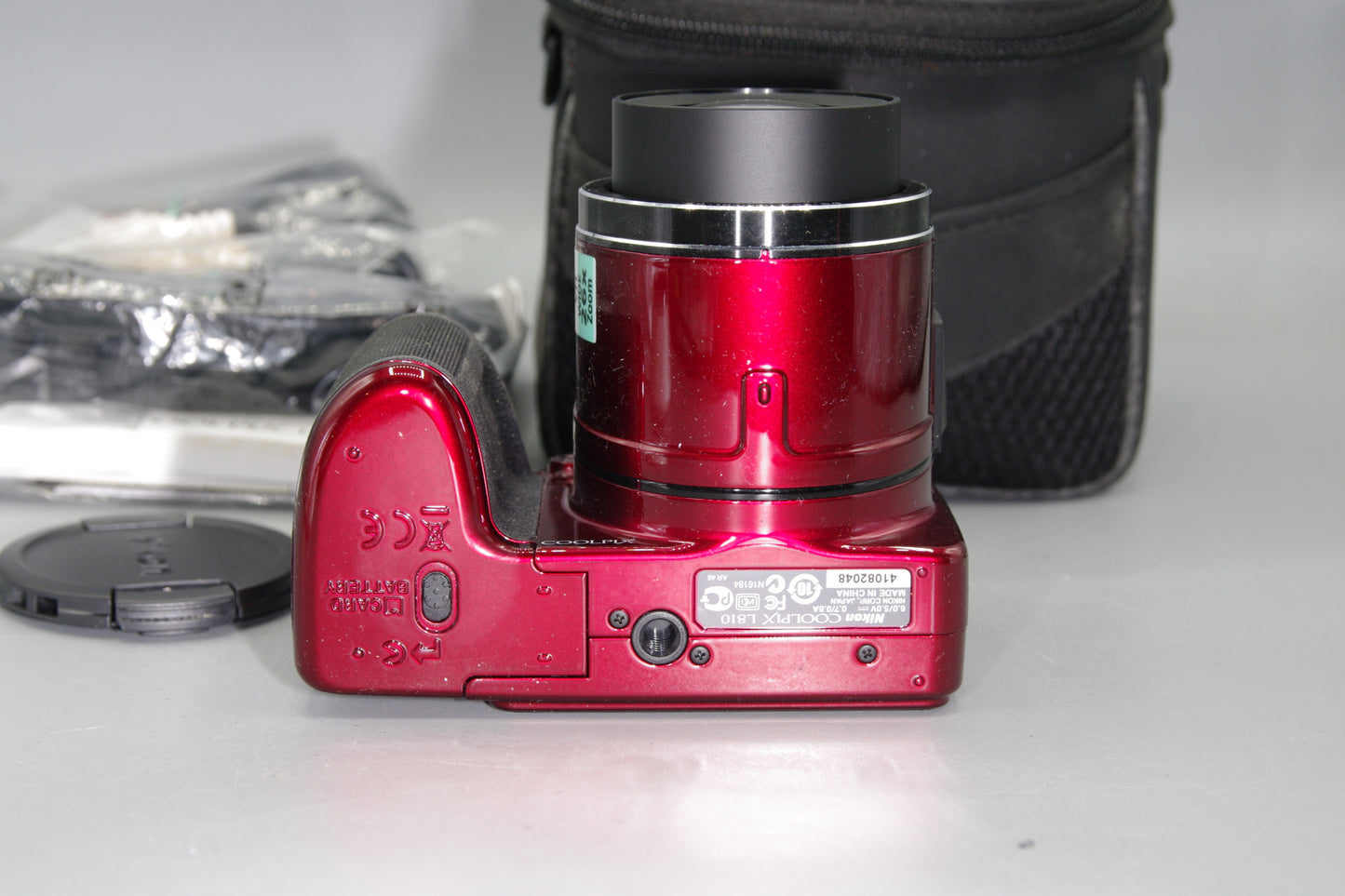 Nikon Coolpix L810 16MP Bridge Camera – Red, 26x Zoom, AA Powered, Mint