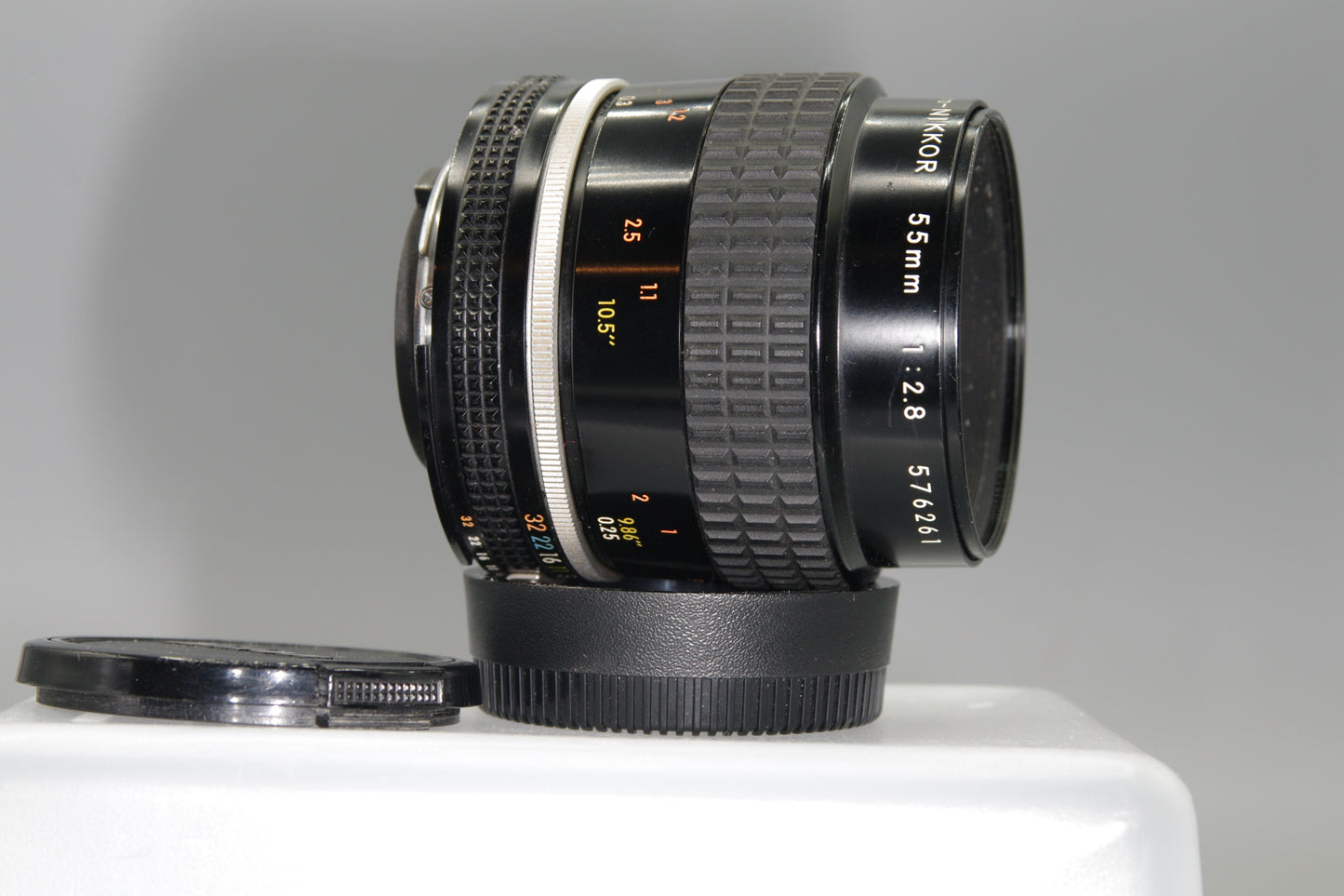 Nikon Micro-Nikkor 55mm F/2.8 AI-S Lens with caps - Excellent