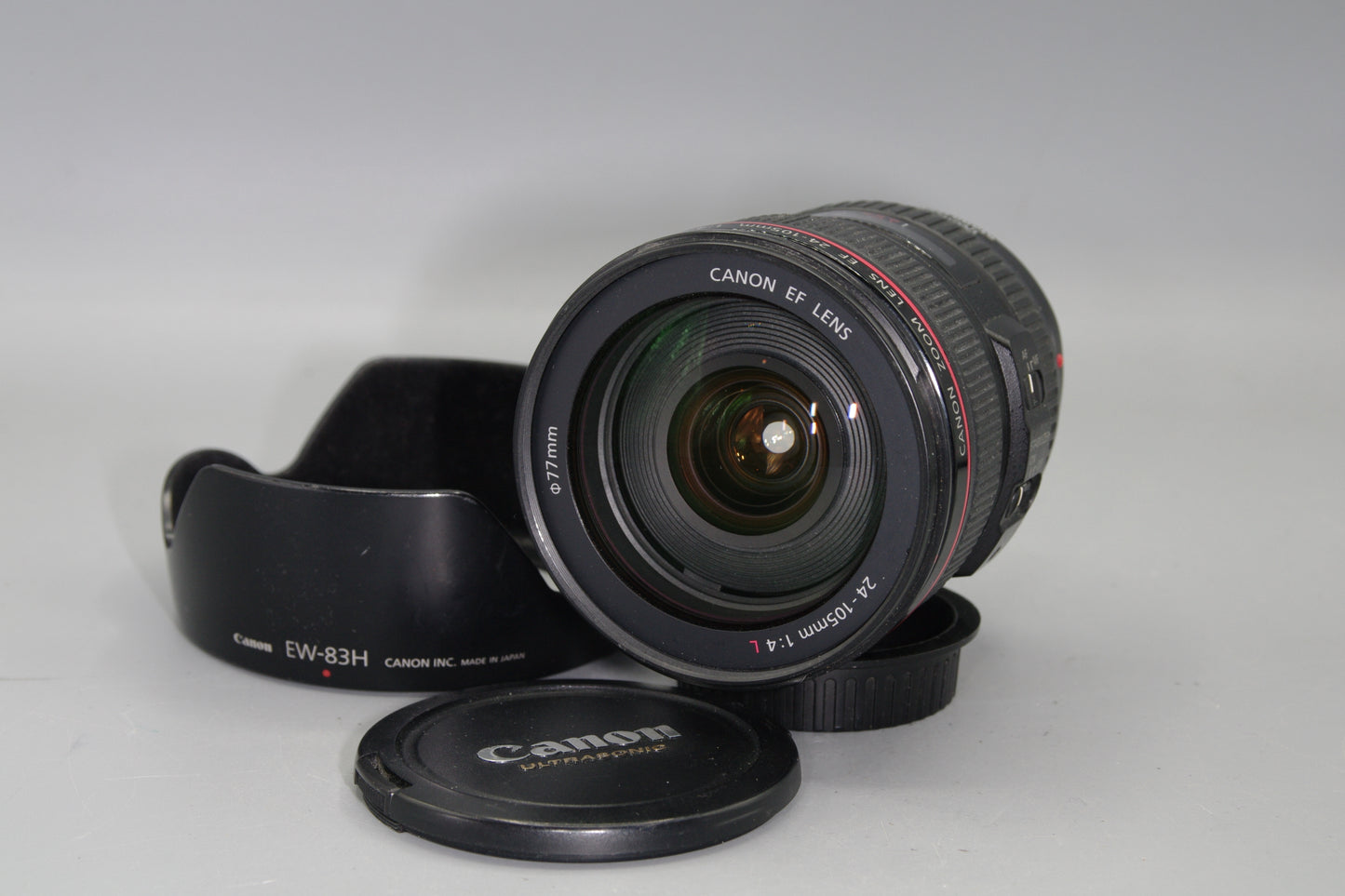 Canon EF 24-105mm F/4L IS USM AF Zoom Lens with Caps and Hood - Excellent