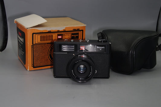 Boxed Prinz Mastermatic V with 45mm F/2.8 Lens and Case