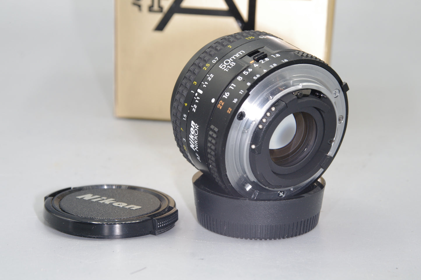 Nikon AF Nikkor 50mm F/1.8 Lens - with both caps and box - Excellent