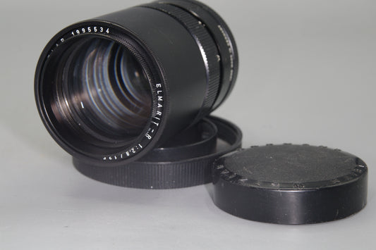 Leitz Elmarit-R 135mm f/2.8 Leica R Mount – Single Cam – Minor Fungus – Caps