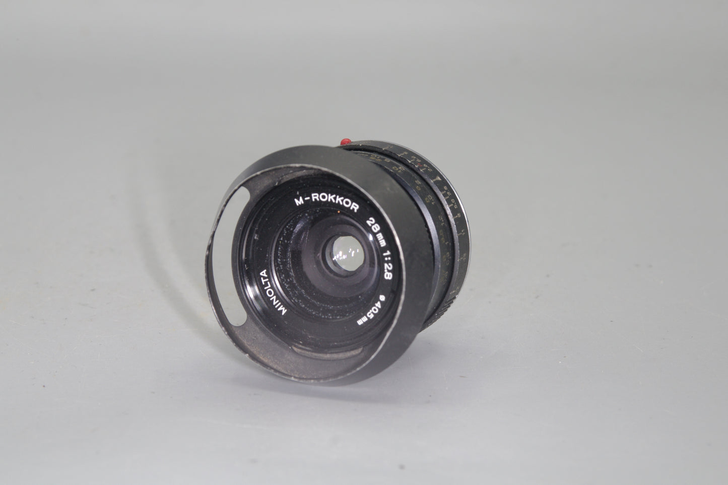 Minolta M-Rokkor 28mm F/2.8 Lens and Hood for CLE