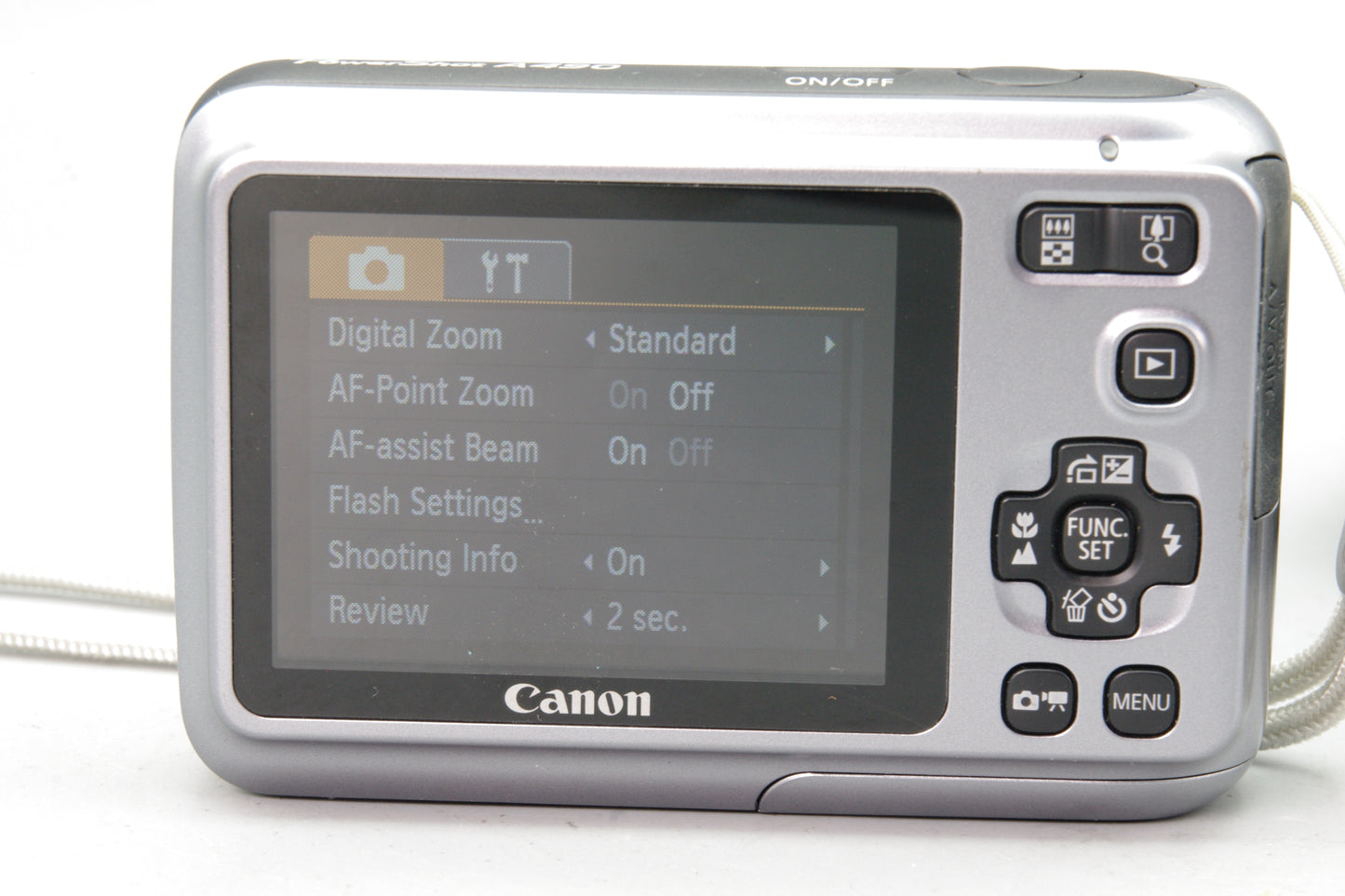 Canon PowerShot A490 10MP Digital Camera + Case- Uses AA - Excellent