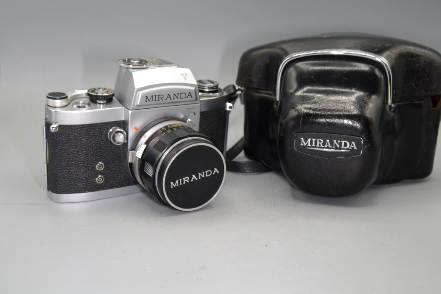 Miranda FV T 35mm SLR + 50mm f/1.9 Lens – Case – Meter Untested – Battery Cover Stuck